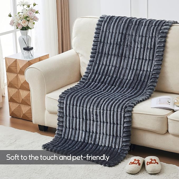 beeweed Couch Covers for Sofa, Couch Covers for Dogs Washable, Non Slip Plush Sofa Slipcovers, Couch Furniture Protector Pet Friendly, Dark Grey, 27.6” x 59” - Image 2