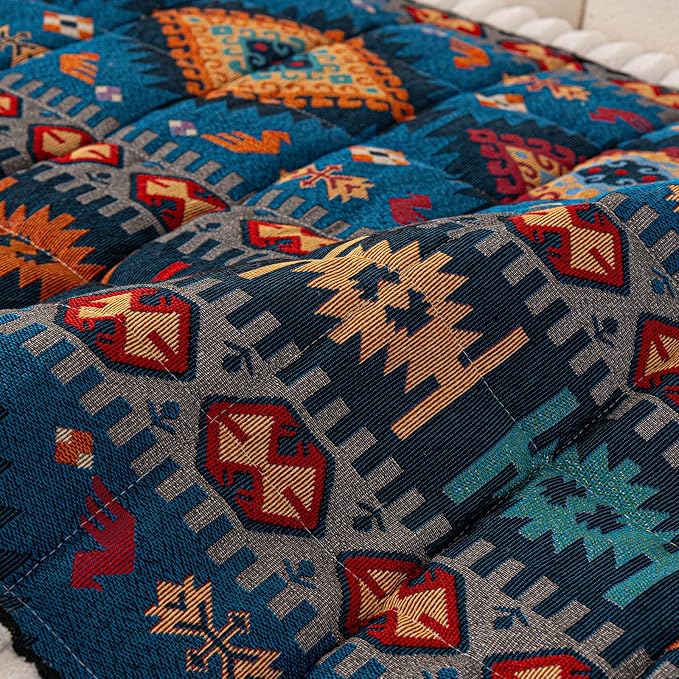 VClife Boho Eclectic Textured Sofa Cover, Ethnic Retro Dog Couch Cushion Cover for 3-4 Cushion Couch Sofa, Plush Soft Anti Slip and Washable Couch Cover for Sectional L Shape Sofa - Image 7