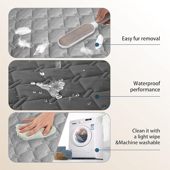 gogobunny 100% Double-Sided Waterproof Dog Bed Cover Pet Blanket Sofa Couch Furniture Protector for Puppy Large Dog Cat, Reversible (30x90 Inch (Pack of 1), Dark Grey/Light Grey) - Image 6