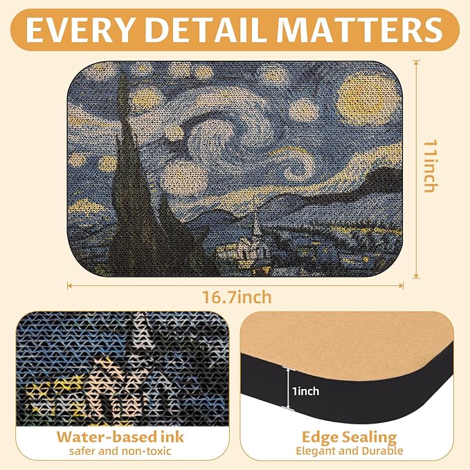 2 Pack Cat Wall Scratcher, Art Cat Scratching Board for Cats | Wall Mounted Cat Scratch Pad, Water-Based Ink, Hook&Loop Strips, Floor or Wall Use, 16.7x11x1 Inch, Series 1 - Image 2