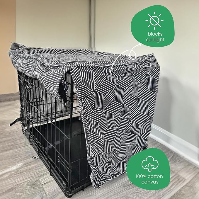 Molly Mutt Rough Gem Dog Crate Cover, 100% Cotton Canvas Cover with 2 Roll-Up Panels, Ideal for Dog or Cat Crate, Durable, Washable, and Free of Harmful Chemicals, 30" x 19" x 21" - Image 4