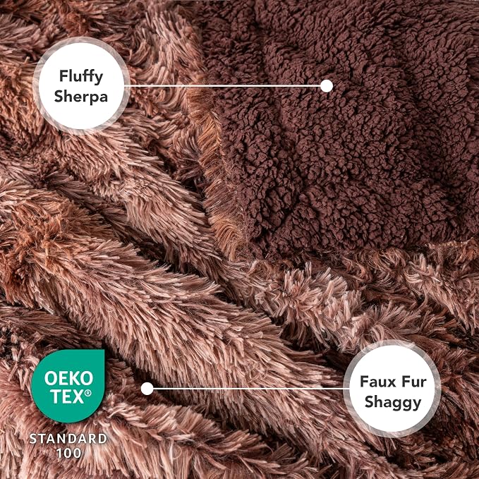 PetAmi Waterproof Dog Blanket for Couch, Bed & Furniture,Reversible Sherpa & Faux Fur Pet Blanket, Leakproof Pet Throw for Large Dog Cat, Washable Soft Calming Sofa Protector (60x80, Tie-Dye Brown) - Image 5