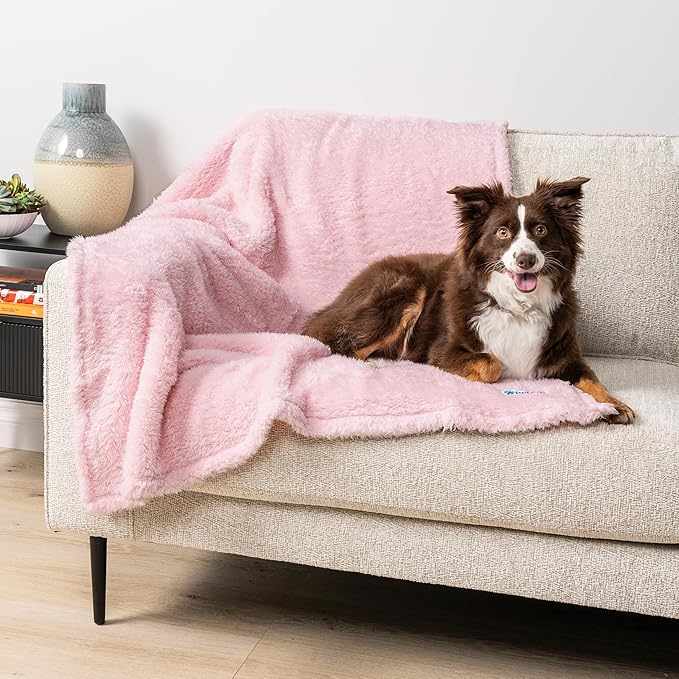 PetAmi Fluffy Waterproof Dog Blanket for Couch and Bed, Reversible Sherpa Pet Throw, Pee Proof Furniture Protector Sofa Cover, Washable Cat Blanket for Small Medium Dogs and Cats (Pink Blush, 24x32) - Image 8
