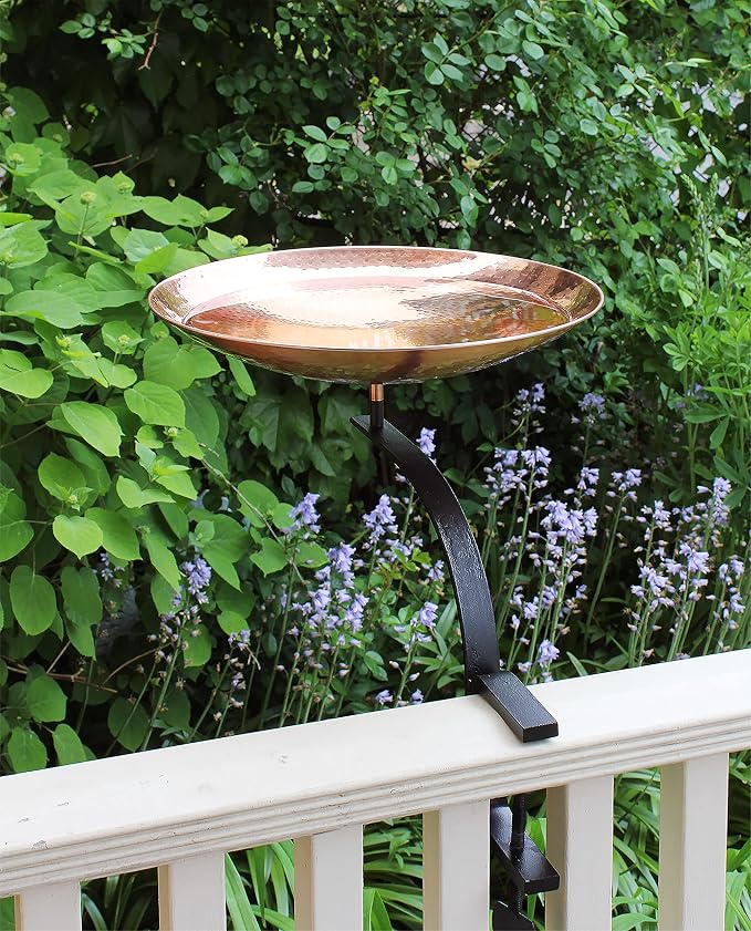 Achla Designs 201-2003 Rail Mount Bracket Birdbath, Polished Copper Plated - Image 8