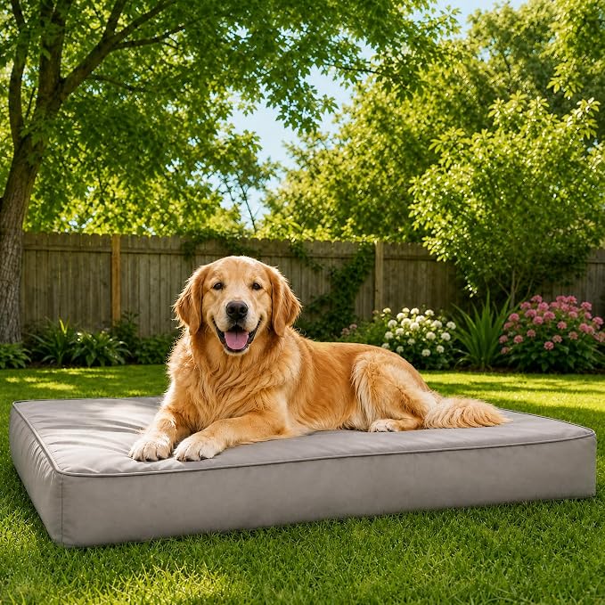 WNPETHOME Outdoor Waterproof Dog Bed Large Sized, Washable Creat Pad 36" | Outdoor & Indoor Use, For Large Sized Dog, Removable Washable Cover, Egg Crate Foam Orthopedic Dog Mat, Up to 60 lbs by WNPETHOMEPETSHOME