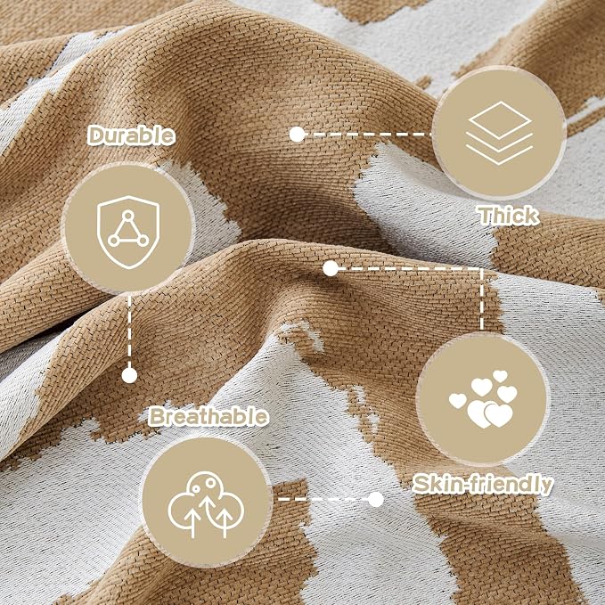 MEETSKY Boho Couch Cover Sofa Cover Washable,Chenille Sofa Covers for 2 Cushion Couch Sofa, Sofa Slipcover Loveseat Pet Couch Covers for Sectional Sofa,71" X118" - Image 4
