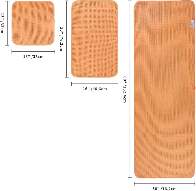 POLYTE 430 GSM Microfiber Quick Dry Lint Free Oversize Bath Towel Set, 6 Piece (Waffle Weave) - Image 2