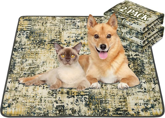 Qeils Washable Pee Pads for Dogs, Reusable Puppy Pads 36"x 41" 2 Pack | Leak-Proof, Super Absorbent Potty Training Pads With Non-Slip Backing For Crates, Floor, Playpen, Whelping & Furniture by Qeils