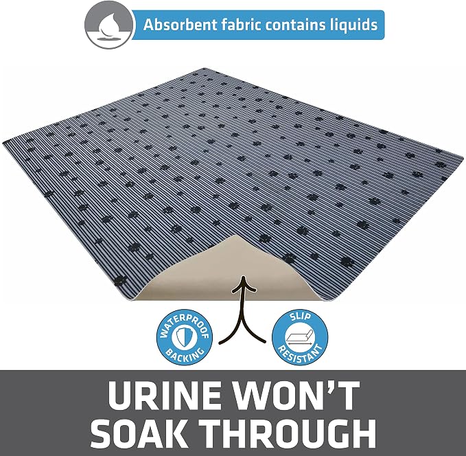 Drymate Cat Litter Box Mat, Litter Trapping Mat, Dark Grey, 28x36 XL | Waterproof, Urine-Proof, Absorbent, Machine Washable, Soft on Paws, Contains Mess, Protects Floors, Kitten Supplies, USA Made - Image 3