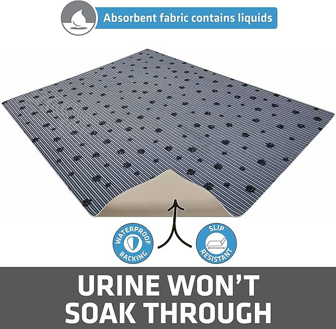 Drymate Cat Litter Box Mat Litter Trapping Mat Dark Grey, 28x36 XL, 2-Pack | Waterproof, Urine-Proof, Absorbent, Machine Washable, Soft on Paws, Contains Mess, Protects Floors, Kitten Supplies, USA Made - Image 3
