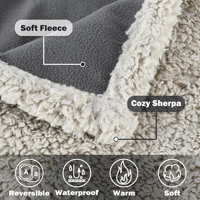 Kritter Planet Waterproof Reversible Pet Blanket for Dogs and Cats | 80 x 90 Inch, Waterproof Cover for Sofa and Bed, Washable Protection Against Fur, Dirt, Scratches and Everyday Messes - Image 4