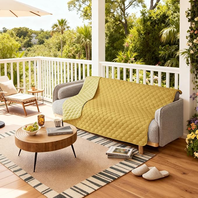 gogobunny 100% Double-Sided Waterproof Dog Bed Cover Pet Blanket Sofa Couch Furniture Protector for Puppy Large Dog Cat, Reversible (68x82 Inch (Pack of 1), Dark Yellow/Light Yellow) - Image 6