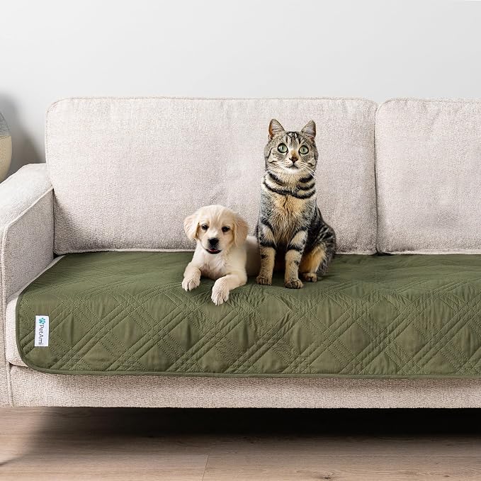 PetAmi Waterproof Couch Cover for Dogs, Non-Slip Leakproof Sofa Furniture Protector for Pet Cat, Machine Washable Bed Blanket for Car Seat, 30x70 Green - Image 7