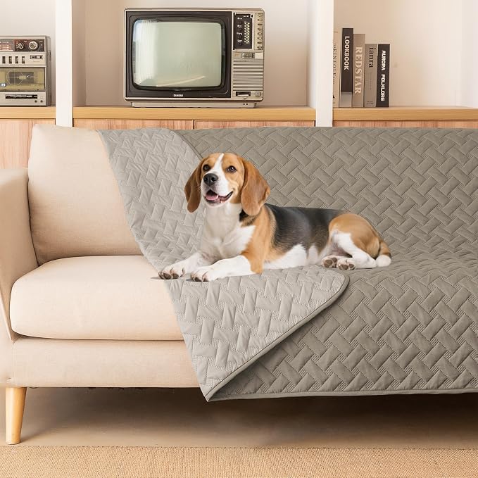 gogobunny Waterproof Dog Bed Cover Pet Blanket for Furniture Bed Couch Sofa Reversible (Dark Stone/Light Stone, 82x102 Inch (Pack of 1)) by gogobunny
