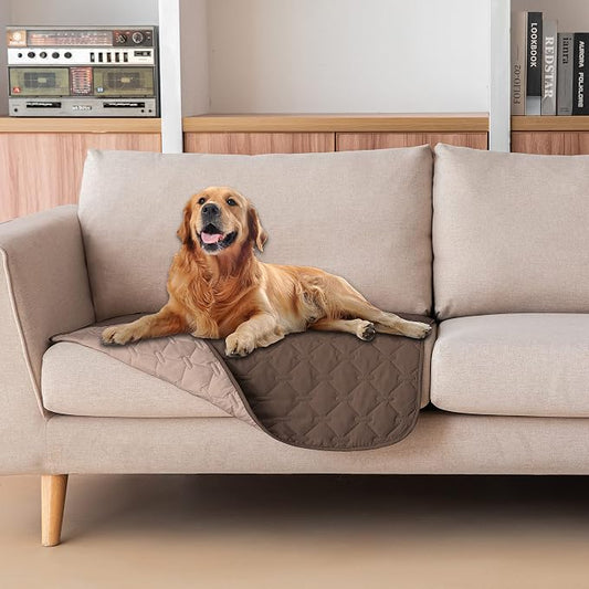 gogobunny 100% Double-Sided Waterproof Dog Bed Cover Pet Blanket Sofa Couch Furniture Protector for Puppy Large Dog Cat, Reversible (30x30 Inch (Pack of 1), Dark Chocolate/Light Chocolate) by gogobunny