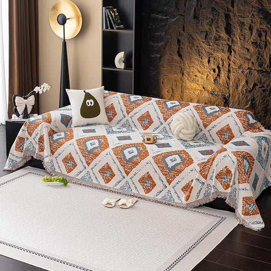 ROOMLIFE Couch Cover Boho Sofa Covers for 3 Cushion Couch Washable | Furniture Protector Sofa Couch Cover for Dogs, Soft Breathable Sofa Slipcover, Couch Throw Blankets with Tassels 71''X150'' by ROOMLIFE