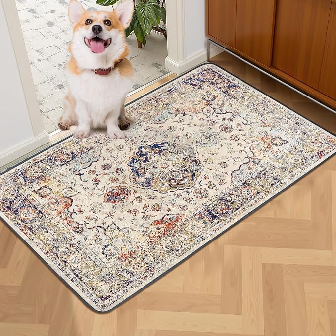 SCLOSE Washable Pee Pads for Dogs 2 Pack, 36" x 24" Reusable Puppy Pads Waterproof, Super Absorbent Dog Rugs, Leakproof, Dog Crate Pad, Playpen Mat, Whelping Pads, Vintage Medallion - Image 2