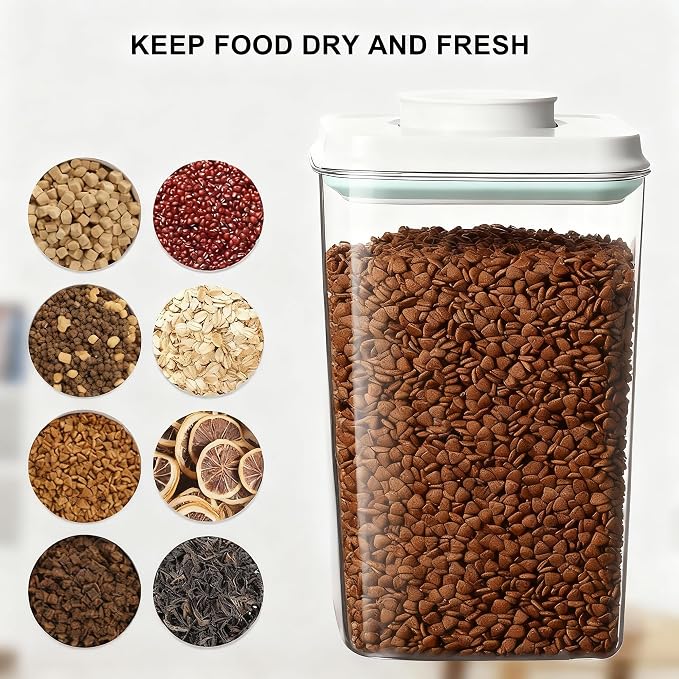 3-5 Lbs Dog Cat Treat Container Pop Pet Food Storage Container with Scoop | Dog Food Storage Bin Canister with Pop Up Lid Airtight Stackable BPA-Free Pet Treat Containers for Kibble & Treats 4.2qt - Image 4