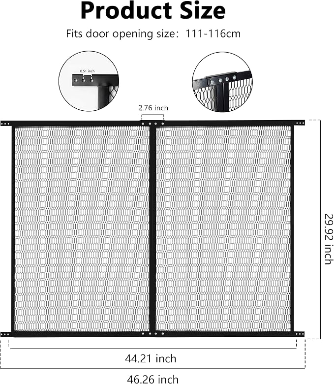 Guardian Steel Pet Grille Screen Door Protector for Dogs Pets Cats Scratch Protector Replacement RV Screen Door Guard Pet Proof Screen Door (Black, 48 Inch) - Image 2
