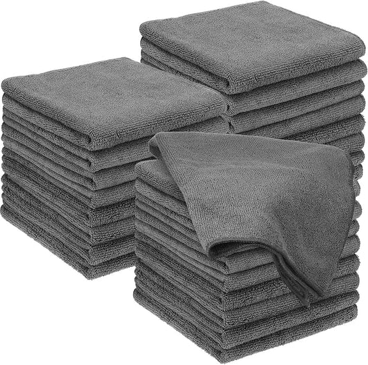 Shimeyao 24 Pack Bleach Proof Towels Microfiber Absorbent Resistant Hair Hand Towels Bulk Quick Dry for Barber Gym Spa Shaving (Grey,Classic) by Shimeyao