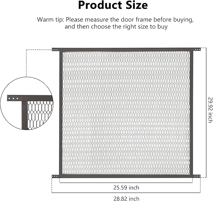 Guardian Steel Pet Grille Screen Door Protector for Dogs Pets Cats Scratch Protector Replacement (Bronze, 30 inch) Screen Door Guard Pet Proof Rv Screen Door Grill Guards - Image 2