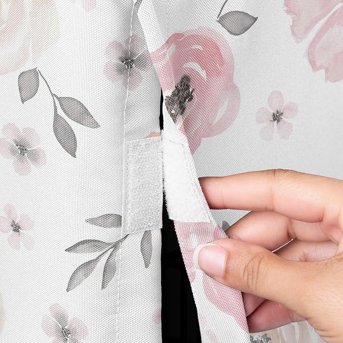 Sweet Jojo Designs 24in. Small Dog Crate Cover (Pink/Grey Boho Floral) for Girls Pet Cage, Kennel Covers (Watercolor, Flower, Elegant Rose, Bohemian, Shabby Chic, Farmhouse, Nature, Blush & Gray) - Image 3