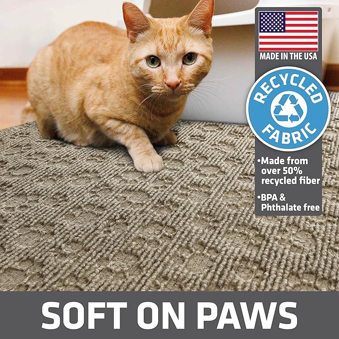 Drymate Cat Litter Box Mat, Litter Trapping Mat, Tan, 28x34 XL | Waterproof, Urine-Proof, Absorbent, Machine Washable, Soft on Paws, Contains Mess, Protects Floors, Kitten Supplies, USA Made - Image 4