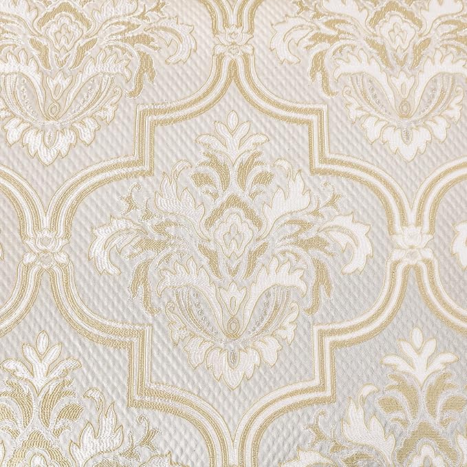 Loom and Mill European Elegant Sofa Couch Covers, Beige Gold, 71"x118" | Luxury Damask Floral Sofa Throw Cover with Tassels for 2-3 Cushion Couch, Sectional Couch Cover Sofa Slipcover for Dogs Pets - Image 7