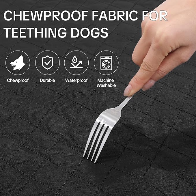 HOMBYS Edge-Reinforced Indestructible Dog Blanket 40"x28", Chew Proof Tear-Resistant & Waterproof Pet Blanket for Aggressive Chewers, Heavy-Duty Furniture Protector for Couch, Bed & Crate, Black - Image 3