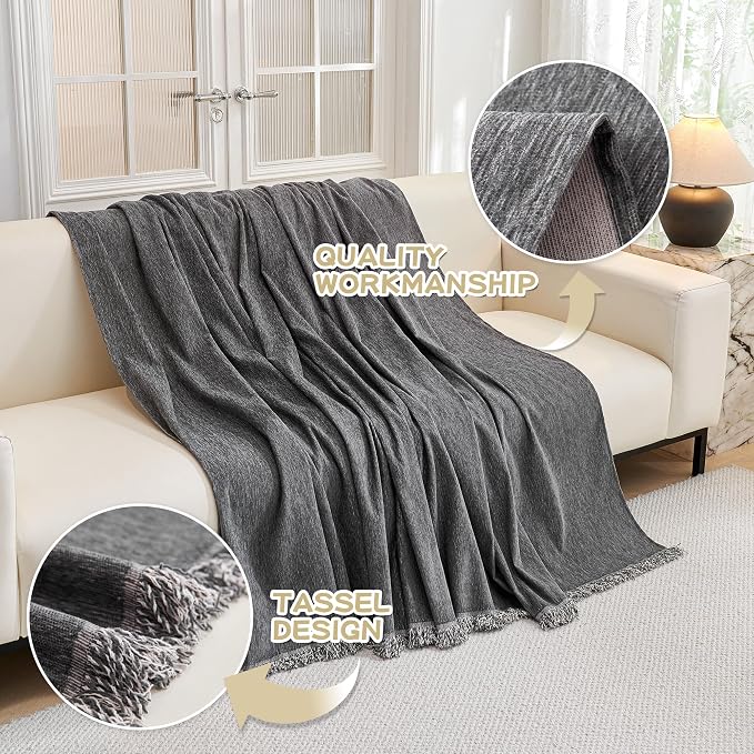 MYSKY HOME Oversized Couch Cover Sofa Covers Couch Covers for 3 Cushion Couch Sofa Pet Friendly L Shaped Sectional Couch Cover Non Slip Furniture Protector for Kids, 91"x150", Dark Grey - Image 3