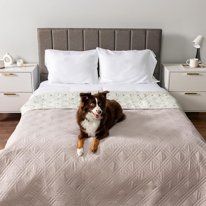PetAmi Waterproof Couch Cover for Dogs, Non-Slip Leakproof Sofa Furniture Protector for Pet Cat, Machine Washable Bed Blanket for Car Seat, 102x82 Beige - Image 2