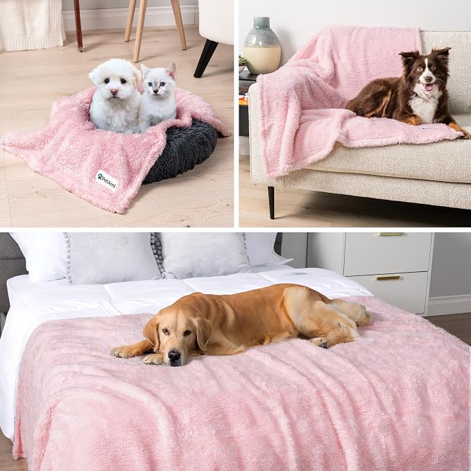 PetAmi Fluffy Waterproof Dog Blanket for Couch and Bed, Reversible Sherpa Pet Throw, Pee Proof Furniture Protector Sofa Cover, Washable Cat Blanket for Small Medium Dogs and Cats (Pink Blush, 24x32) - Image 7