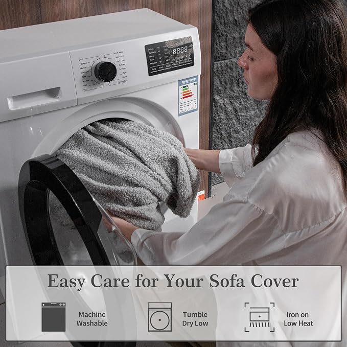 OHSIO Couch Cushion Covers for Sectional Sofa, Stretch Soft Sofa Slipcovers Washable Wear-Resistant Universal Furniture Protector for Living Room(1 Piece Chair Cover, Light Gray) - Image 6
