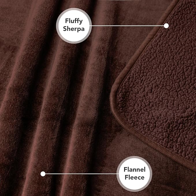 PetAmi Premium Waterproof Dog Blanket for Large Dogs, Reversible Sherpa & Flannel Fleece, Leakproof Pet Throw for Couch Protection, Soft Plush Furniture Protector for Cats, Washable, 60x80 Brown - Image 3