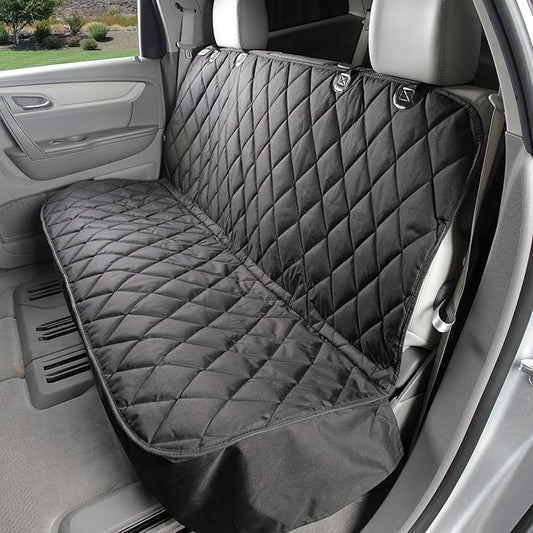 4Knines Back Seat Pet Cover for Dogs w/o Hammock – 54" Wide, Waterproof Car Seat Cover, Non-Slip, Heavy-Duty – Fits Cars, SUVs, Small Trucks – 2 Seat Belt & Latch Access – Back Seat Protector (Black) by 4Knines