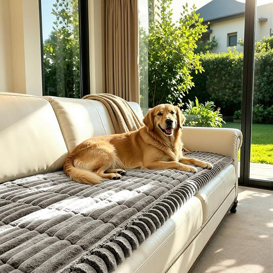 SUBRTEX Couch Cover for Dogs, Non-Slip Sofa Mat Washable, Thick Sofa Slipcover Cushion Protector Pet-Friendly (Light Gray, 27.6"x59.1") by Subrtex