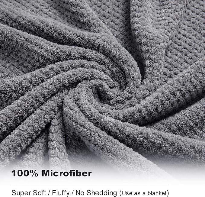 Smuge 2 Piece Hand Towels Set,100% Microfiber - Quick Dry, Thick, Soft, Plush and Highly Absorbent Luxury Hotel & Spa Bath Towel for Bathroom, Pack of 2 (Gray) - Image 3