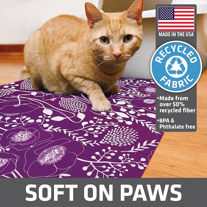 Drymate Cat Litter Box Mat, Litter Trapping Mat, Purple, 20x28 | Waterproof, Urine-Proof, Absorbent, Machine Washable, Soft on Paws, Contains Mess, Protects Floors, Kitten Supplies, USA Made - Image 4