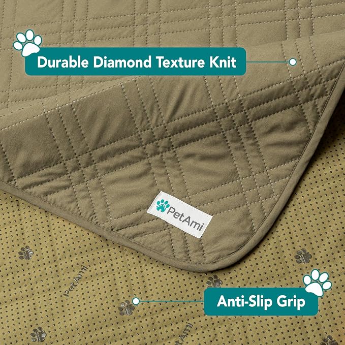 PetAmi Waterproof Couch Cover for Dogs, Non-Slip Leakproof Sofa Furniture Protector for Pet Cat, Machine Washable Bed Blanket for Car Seat, 68x82 Green - Image 6