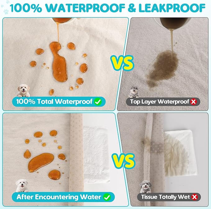 Loiion 100% Double-Sided Waterproof Dog Sofa Cover - Anti-Slip, Leakproof Couch Cover, Pet-Friendly Couch Protectors for Puppy, Large Dog, Kids and Pets 118"X71" Almond - Image 4
