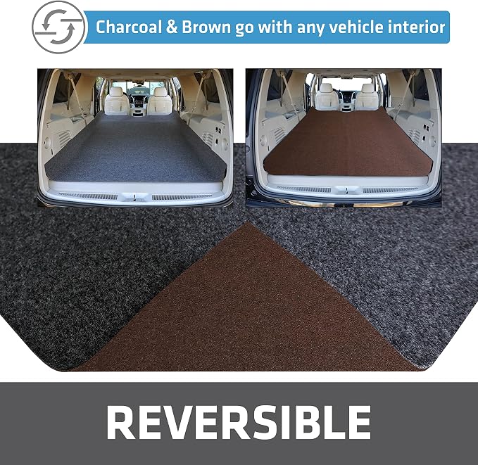 Drymate Premium Reversible Cargo Liner Mat (Brown/Charcoal), (60” x 84”), Seat Cover/Trunk Liner - Absorbent/Waterproof/Durable - Vehicle Protection Mat for SUVs, Trucks, Vans, Cars, Dogs (USA Made) - Image 3