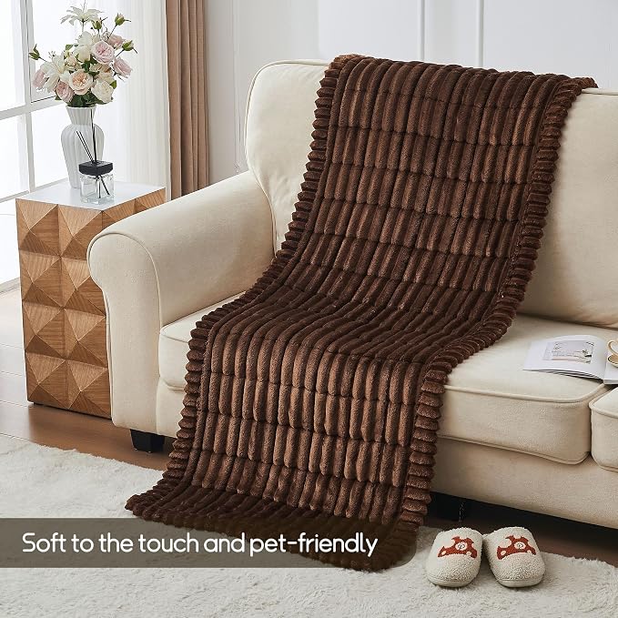 beeweed Couch Covers for Sofa, Couch Covers for Dogs Washable, Non Slip Plush Sofa Slipcovers, Couch Furniture Protector Pet Friendly, Brown, 27.6” x 59” - Image 2