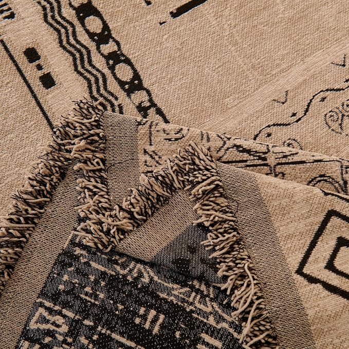 Aztec Boho Couch Cover for 3 Cushion Sofa, Vintage Western Coffee Reversible Couch Cover Sectional L Shape, Farmhouse Home Decor Chenille Non Slip Washable Large Couch Protector for Dogs 71"x118" - Image 8