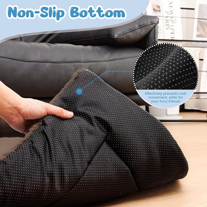 Dog Crate Pad Washable for 48 Inch Crate, Plush Anti-Slip Crate Mat for Large Dogs, XL Kennel Pad for Home, Travel and Training, 48 x 30 Inch, Brown - Image 3