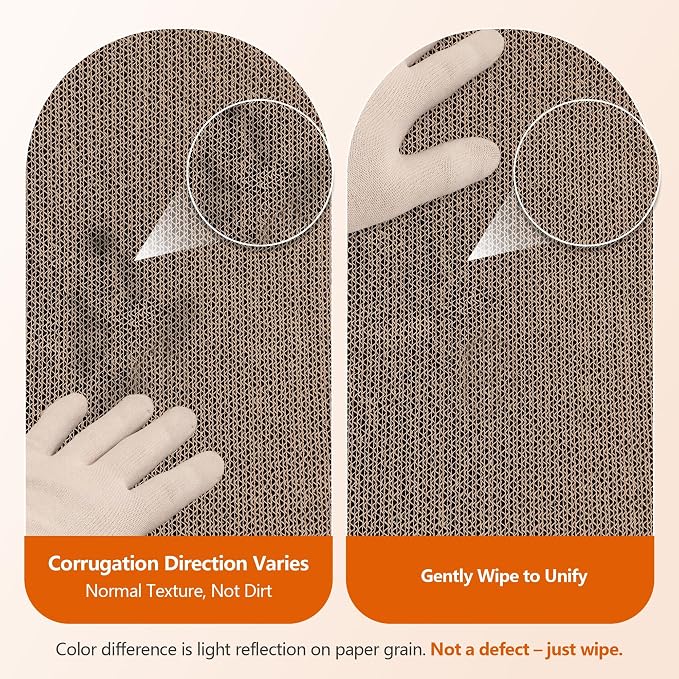 Cat Scratcher 2 in 1 Scratchers for Indoor Cats Scratching Board Cardboard | Horizontal Corrugated Scratch Pad for Cats as Beds & Furniture Reversible Sofa Scratch - Image 8