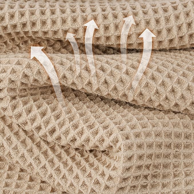 Microfiber Waffle Bath Towels, 4 Pieces, Soft, Absorbent, Fast Drying, Lint Free 430 GSM (27''x55''/68.58 cm x139.7 cm) - Image 2
