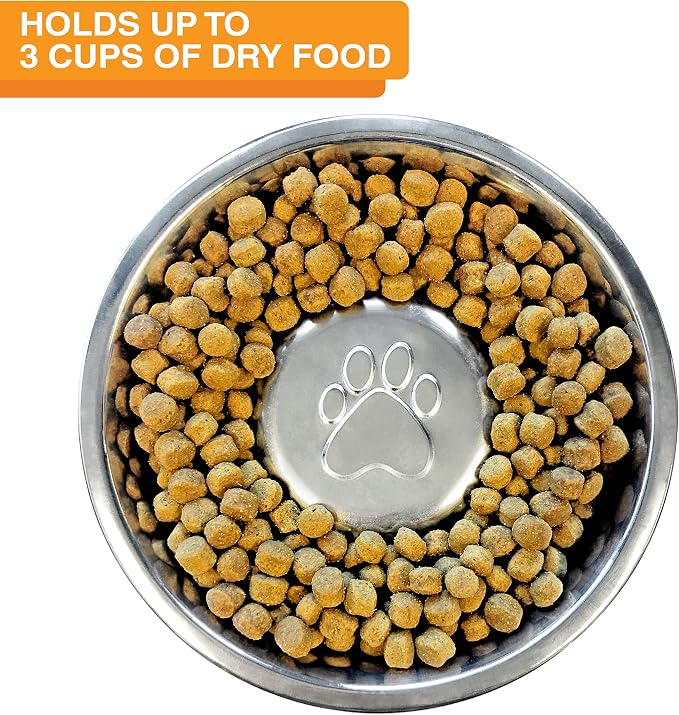 Neater Feeder - Express Model w/ Slow Feed Bowl - Mess-Proof Dog Bowls (M/L, Grey) Made in USA – Elevated, No Spill, Non-Tip, Non-Slip, Raised Stainless Steel Food/Water Pet Bowls Aid Digestion - Image 8