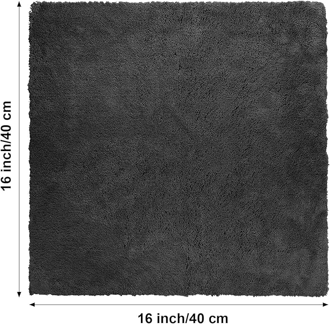 Shimeyao 30 Pcs 16 x 16 Inch Edgeless Microfiber Plush Towels for Cars Detailing Drying Wash Polishing Absorbent Cleaning Cloths, 500 GSM (Black) - Image 2
