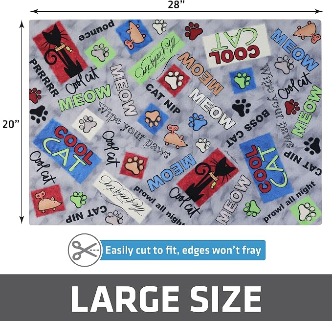 Drymate Cat Litter Box Mat, Litter Trapping Mat, Multicolor, 20x28 | Waterproof, Urine-Proof, Absorbent, Machine Washable, Soft on Paws, Contains Mess, Protects Floors, Kitten Supplies, USA Made - Image 6