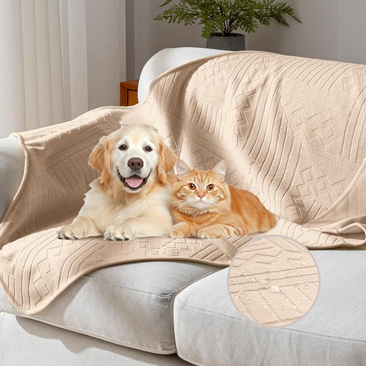 Waterproof Recliner Chair Cover - Washable Double-Sided Velvet and Pattern Reversible Cover for Couch, Sofa Protection for Dogs,30x40in/Khaki by YUEANG